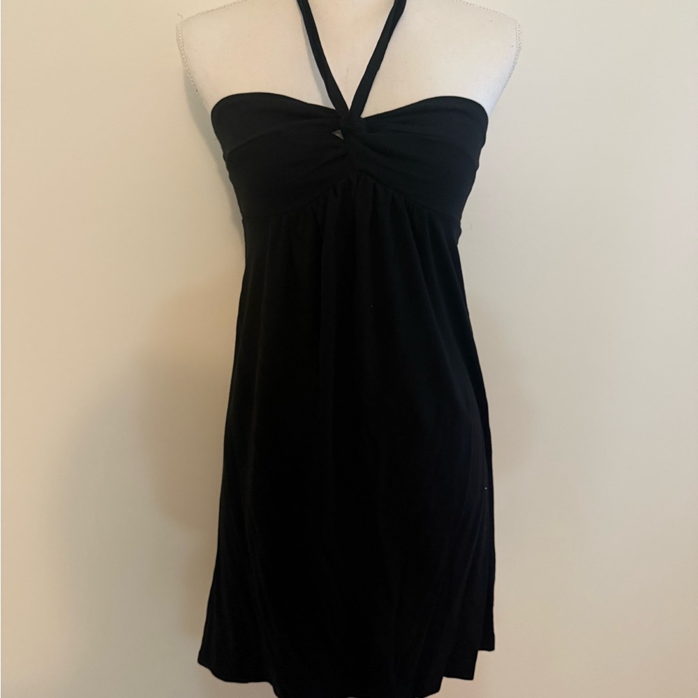 Loft Beach Boho Black Convertible Halter Dress EUC Small